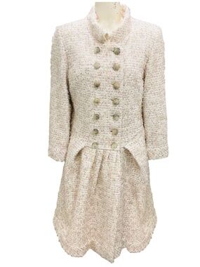 CHANEL RARE WHITE / PINK MULTI METALLIC FANTASY TWEED COAT